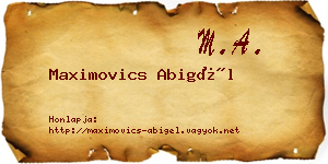 Maximovics Abigél névjegykártya